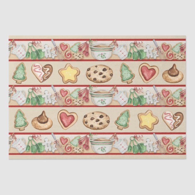 Christmas Cookies Wrapping Tissue Tissue Paper (Front)