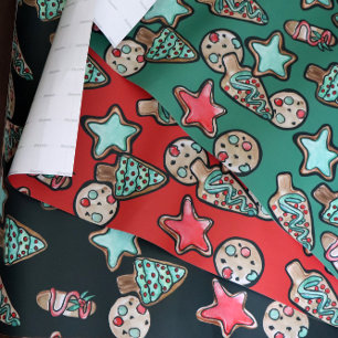 Christmas Cookies Xmas Cookie Decorating Party     Wrapping Paper Sheet