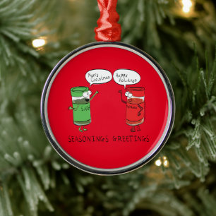 Christmas Cooking Funny Chef Spices Metal Tree Decoration