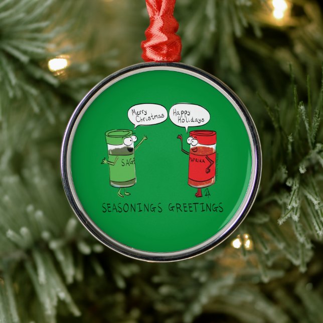 Christmas Cooking Funny Chef Spices Metal Tree Decoration (Tree)