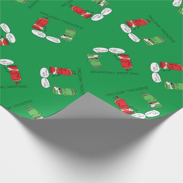 Christmas Cooking Funny Chef Spices Wrapping Paper (Corner)