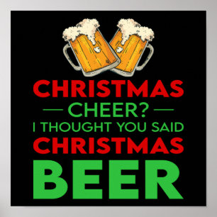 Christmas Cool Beer Drinking Winter Holiday Gift Poster