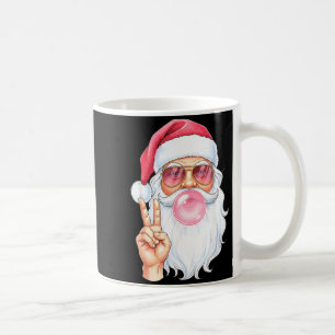 Christmas Cool Santa Bubble Gum Peace Sign Retro S Coffee Mug