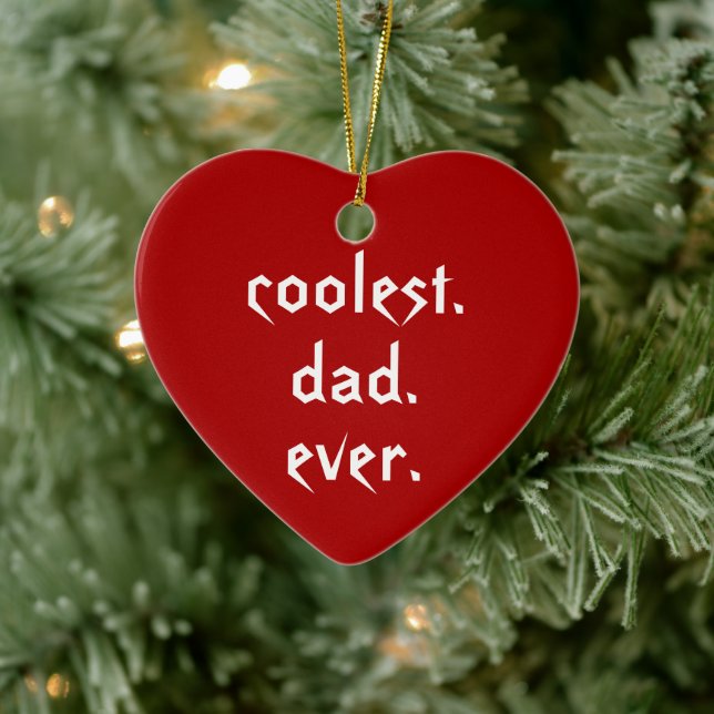 Christmas Coolest Dad Ever Red Father Ceramic Tree Decoration (Tree)