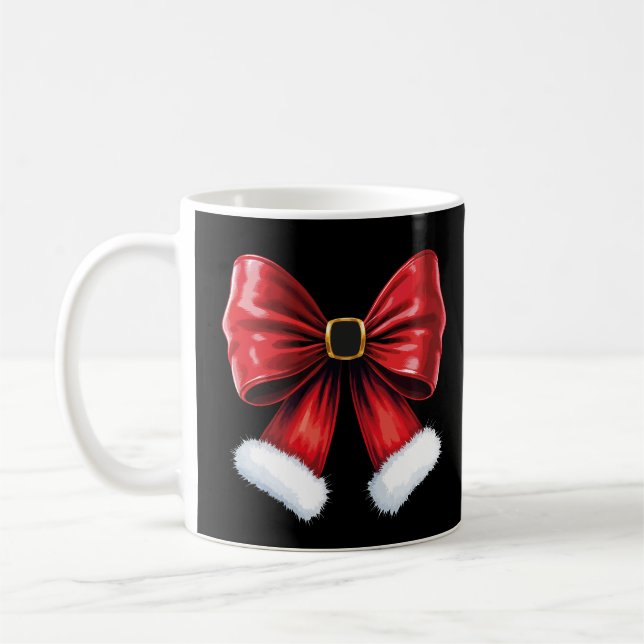 Christmas Coquette Bow Coffee Mug (Left)