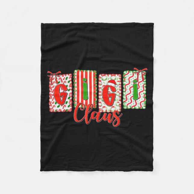 Christmas Coquette Bow Gigi Claus Xmas Family Matc Fleece Blanket (Front)