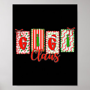 Christmas Coquette Bow Gigi Claus Xmas Family Matc Poster