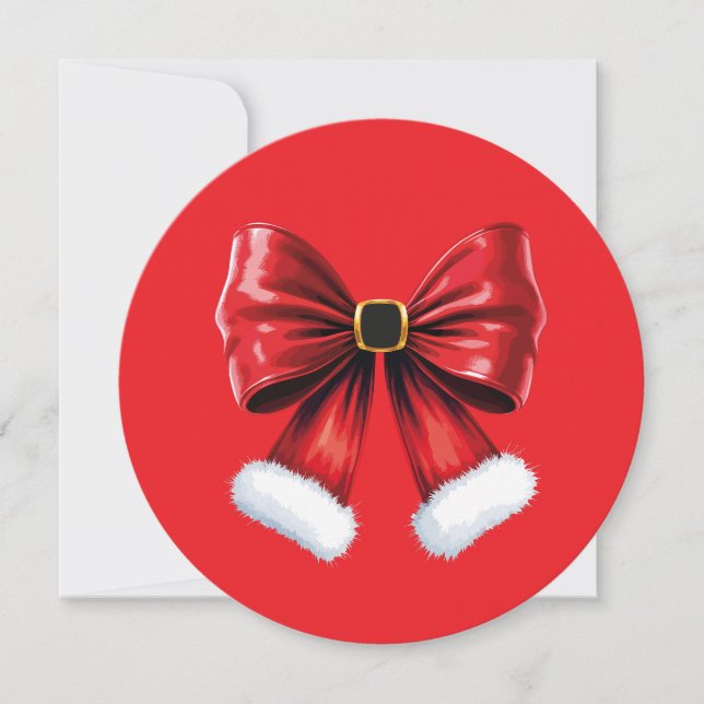 Christmas Coquette Bow Holiday Card (Front)