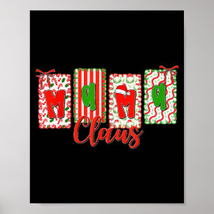 Christmas Coquette Bow Mama Xmas Family Matching W Poster