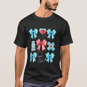 Christmas Coquette Bow Nurse Rn CNA Nurse Christma T-Shirt