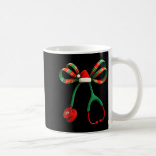 Christmas Coquette Bow Stethoscope Medical Nurse W Coffee Mug