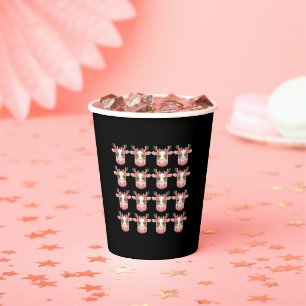 Christmas Coquette Highland Cow Western Xmas Paper Cups
