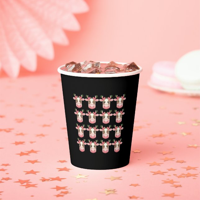 Christmas Coquette Highland Cow Western Xmas  Paper Cups (Insitu)
