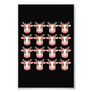 Christmas Coquette Highland Cow Western Xmas  Photo Print