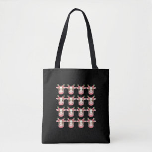 Christmas Coquette Highland Cow Western Xmas Tote Bag