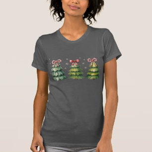 Christmas Coquette Tree Bow Winter Holiday T-Shirt