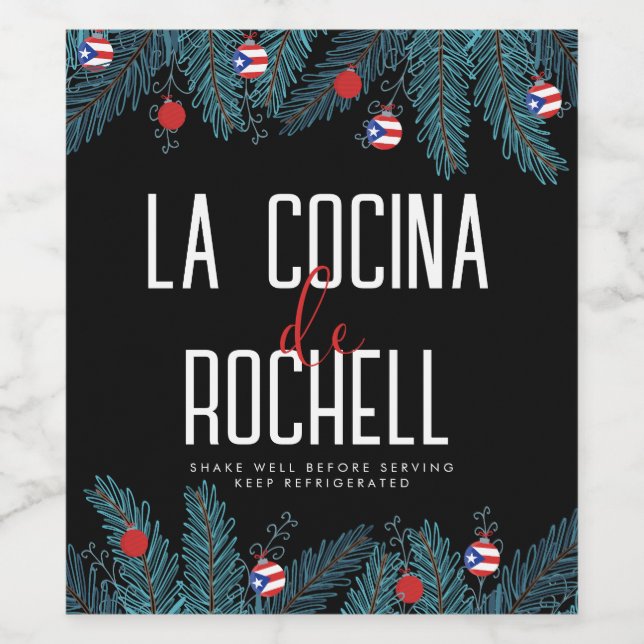 Christmas Coquito Wine Label (Single Label)