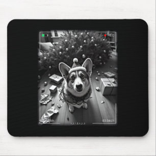 Christmas Corgi Caught On Camera Mouse Mat