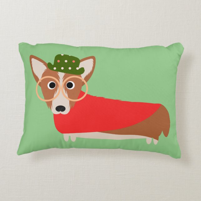 Christmas Corgi Decorative Cushion (Back)