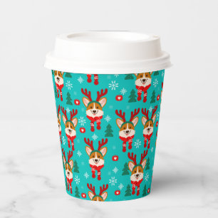 Christmas Corgi Dog Paper cup