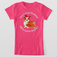 Christmas Corgi Dog With Santa Hat T-Shirt