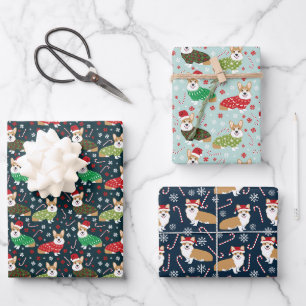 Christmas Corgi DogCorgi Christmas Sweaters Santa Wrapping Paper Sheet