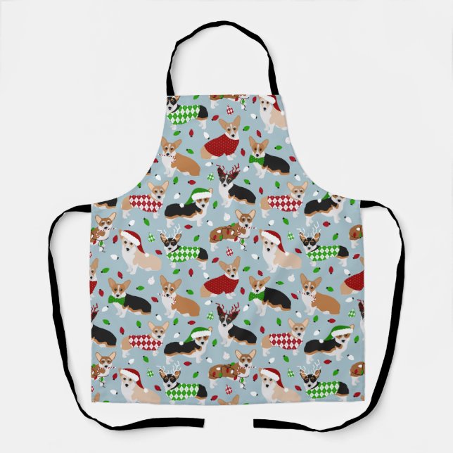Christmas Corgi Dogs Apron (Front)