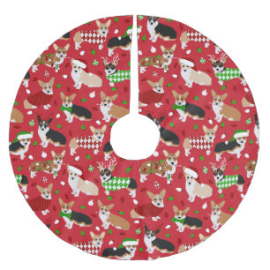 Christmas Corgi Dogs Brushed Polyester Tree Skirt