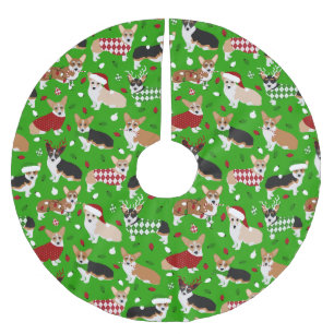 Christmas Corgi Dogs Brushed Polyester Tree Skirt