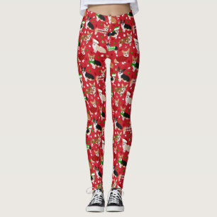 Christmas Corgi Dogs Leggings