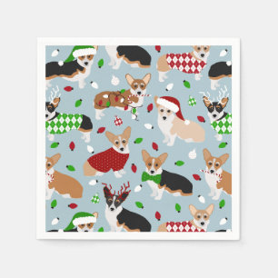 Christmas Corgi Dogs Napkins