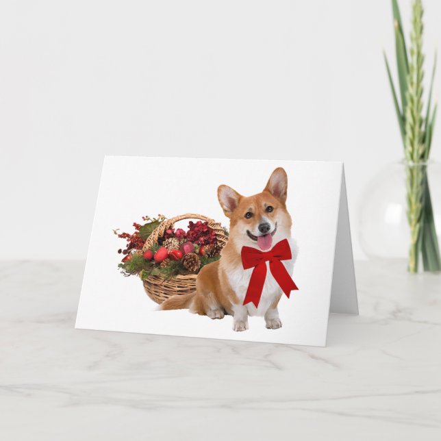 "Christmas Corgi" Greeting Card (Front)