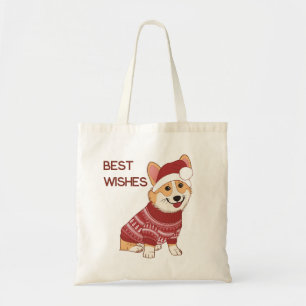 Christmas Corgi in Red Sweater Holiday Tote Bag