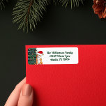 Christmas Corgi in Santa Hat Cute Return Address<br><div class="desc">Cute custom Corgi Christmas return address labels featuring a pretty Pembroke Welsh Corgi drawing in a red Santa hat with pretty green holiday writing. The beautiful dog sits in front of a Xmas tree for your family Christmas cards.</div>