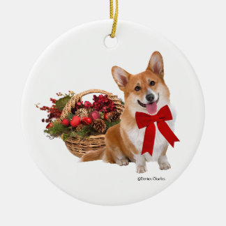 "Christmas Corgi" Ornament