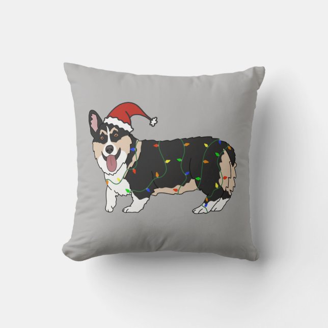 Christmas Corgi Pup  Cushion (Front)