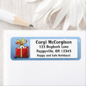 Christmas Corgi Puppy Address Labels (Insitu)