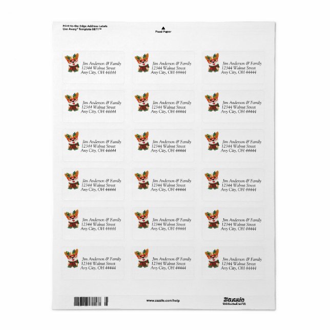 Christmas Corgi Return Address Labels (Full Sheet)