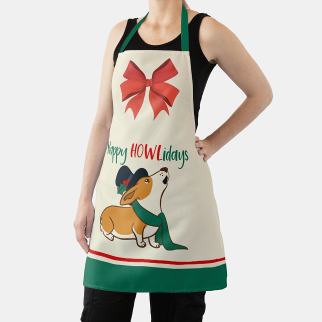 Christmas Corgi Singing Apron (Insitu)