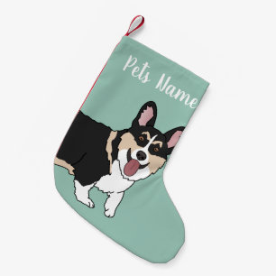 Christmas Corgi  Small Christmas Stocking