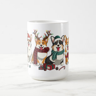 Christmas Corgi Squad Festive Holiday Puppies Coffee Mug