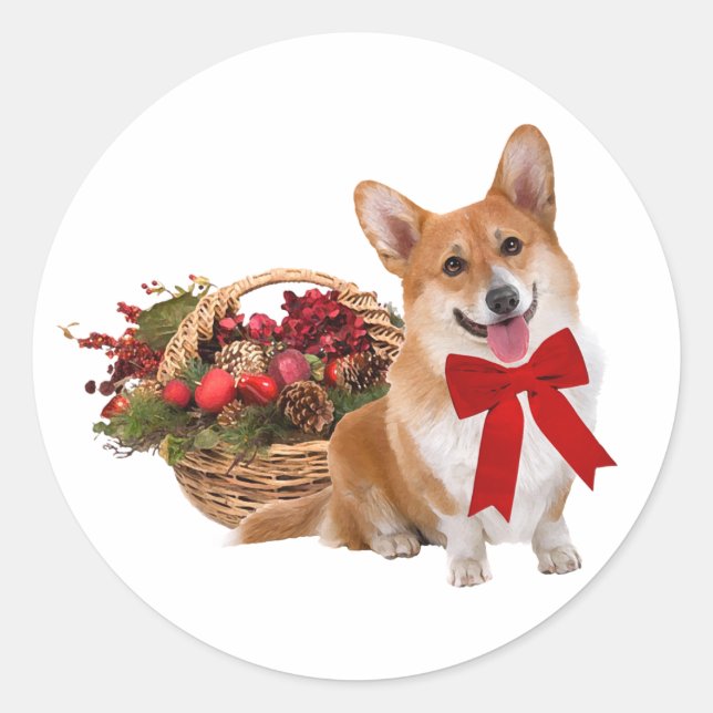 "Christmas Corgi" Stickers (Front)