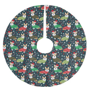 Christmas Corgi sweaters tree skirt - cute dog