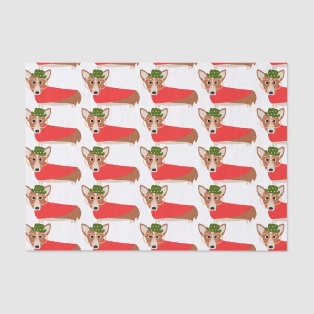 Christmas Corgi Tissue Paper (Front)