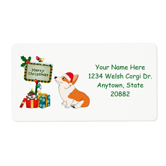 Christmas Corgi with Sign (Front)