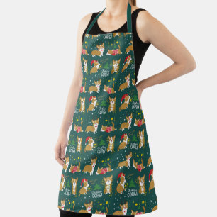 Christmas Corgi   Woof Woof Woof Apron