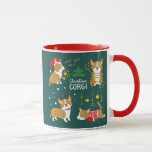 Christmas Corgi   Woof Woof Woof Mug