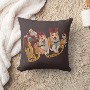 Christmas corgis cushion