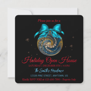 Christmas Corporate blue ornament  snowflakes Holiday Card