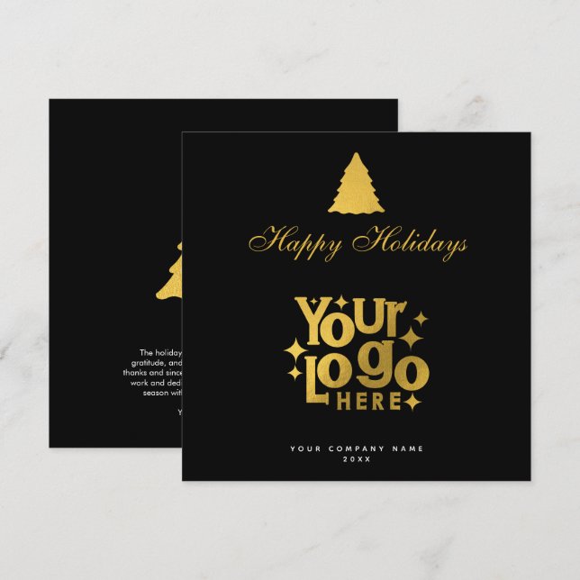 Christmas Corporate Business Logo Holiday Gold (Front/Back)
